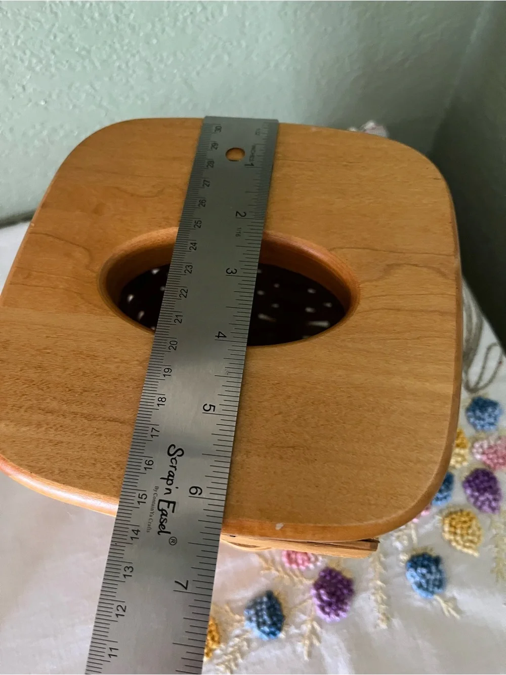 Vintage 1992 Longaberger Tall Tissue Basket with removable Wood Lid